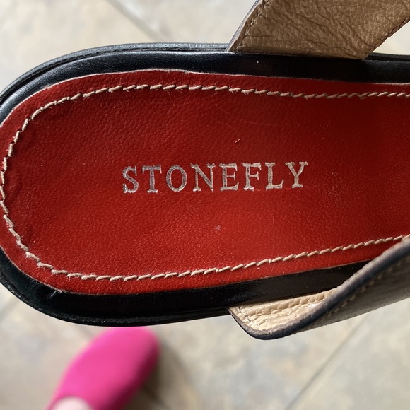 Cute Black STONEFLY Slide 2.5 Inch Heels Size 40/10 - Picture 3 of 14